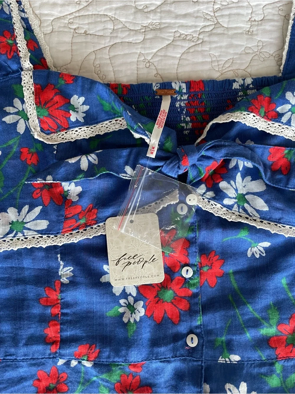 Free People Call Me Baby Cap Sleeve Blouse NWT